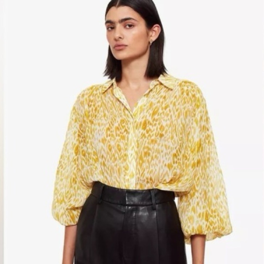 Anine‎ Bing Caleb Shirt in Marigold Leo - Picture 3 of 9